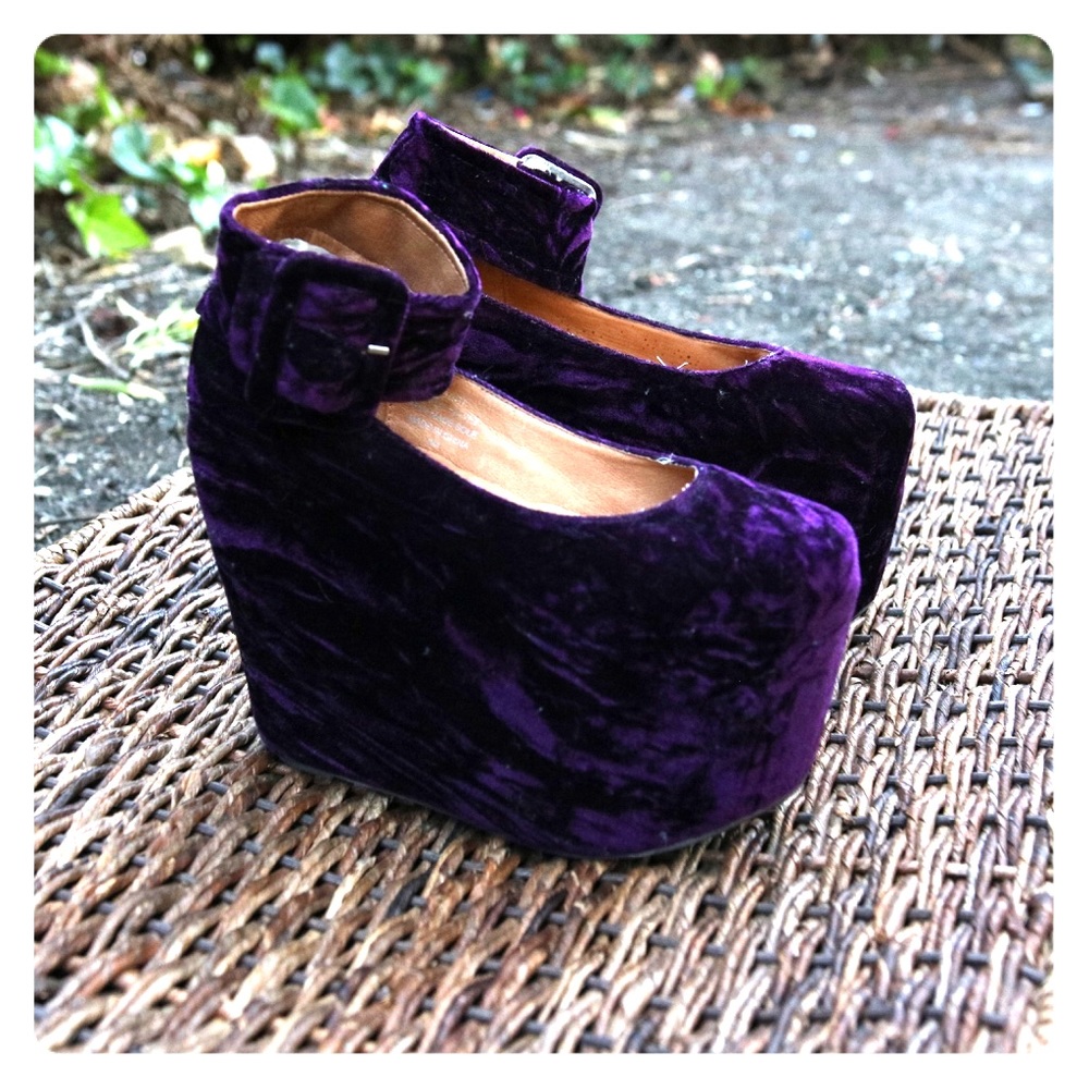 SOLD Jeffery Campbell Purple Crushed Velvet